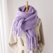 Dames Zachte Oversized Sjaal met Franjes en Cashmeremix