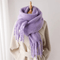 Dames Zachte Oversized Sjaal met Franjes en Cashmeremix