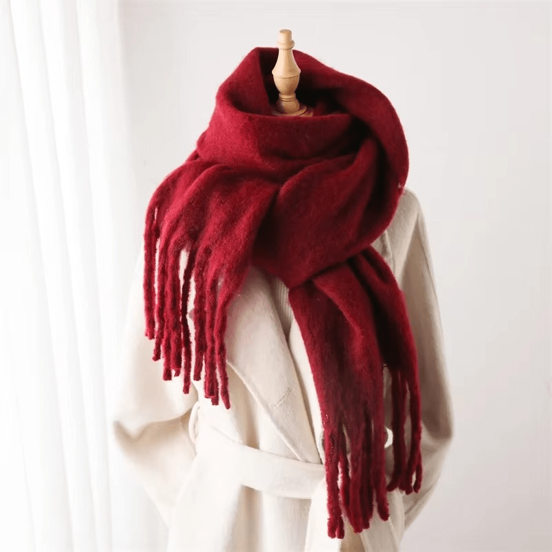 Dames Zachte Oversized Sjaal met Franjes en Cashmeremix