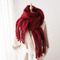 Dames Zachte Oversized Sjaal met Franjes en Cashmeremix