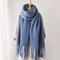 Dames Zachte Oversized Sjaal met Franjes en Cashmeremix