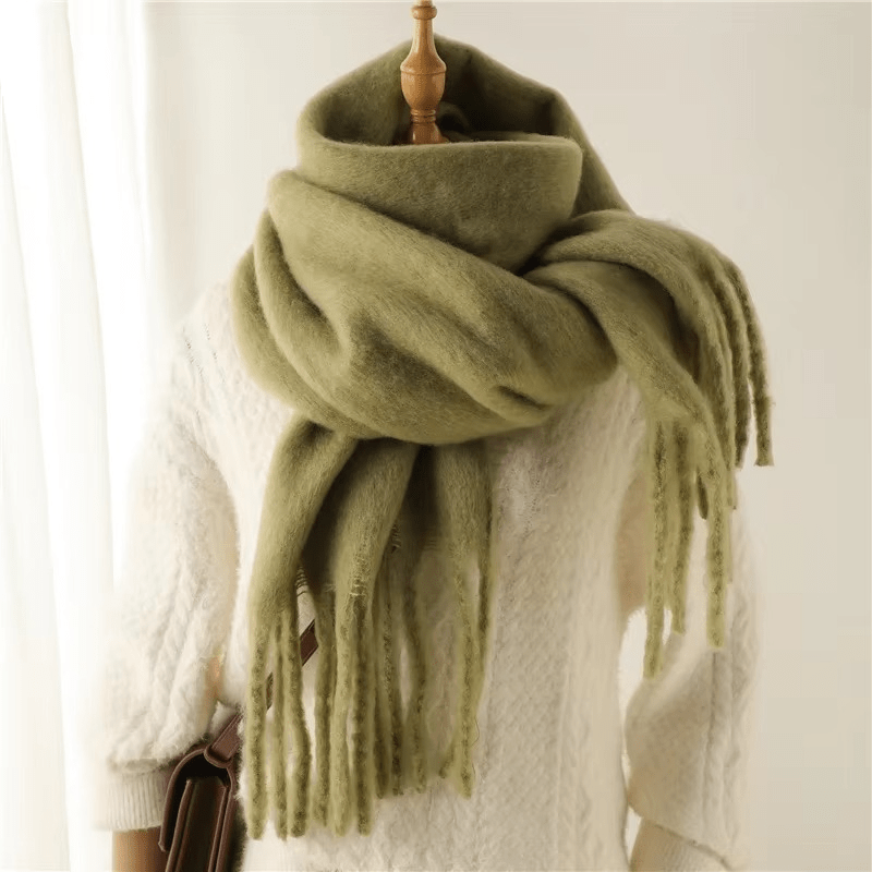 Dames Zachte Oversized Sjaal met Franjes en Cashmeremix