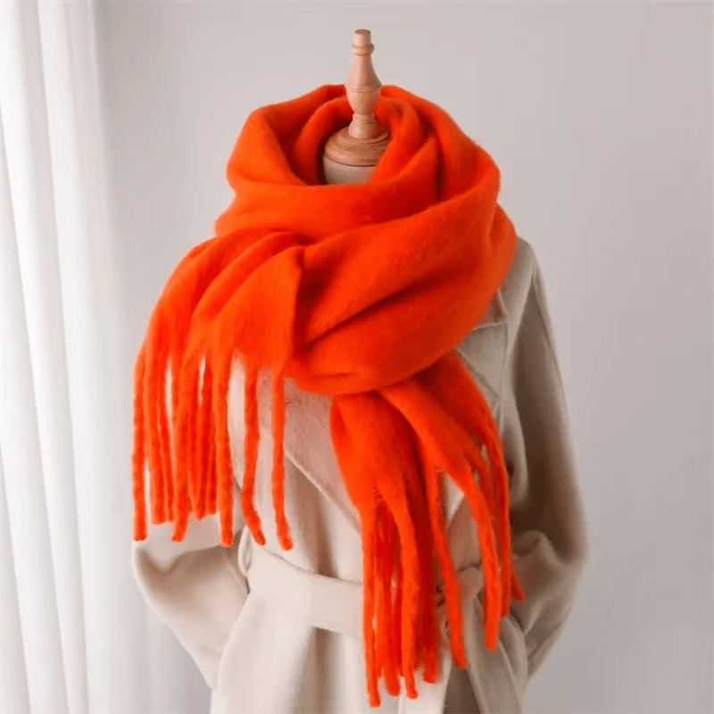 Dames Zachte Oversized Sjaal met Franjes en Cashmeremix