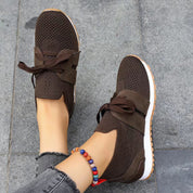 Lightweight Women's Sneakers with Bow Detail and Breathable Upper