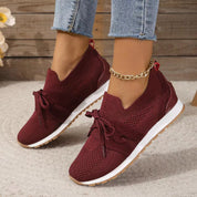 Lightweight Women's Sneakers with Bow Detail and Breathable Upper