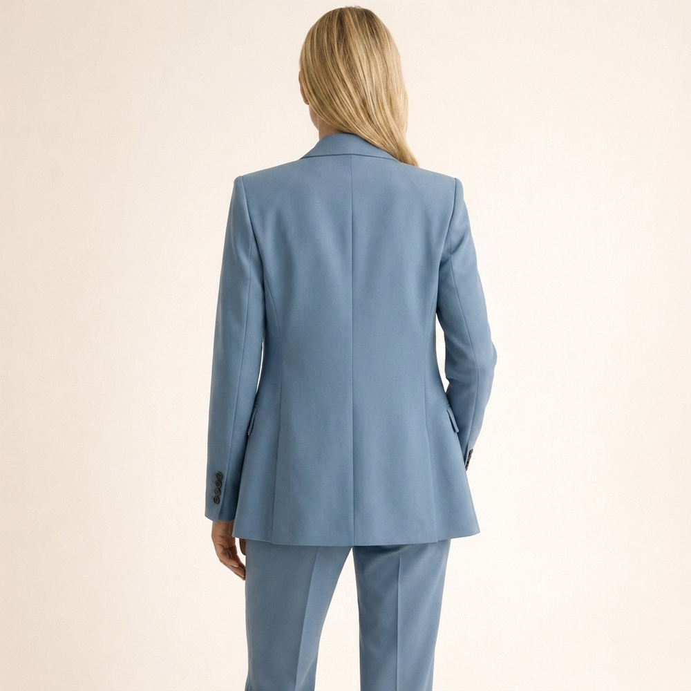 Dames Tijdloos Pak met Uitlopende Broek en Reverskraag