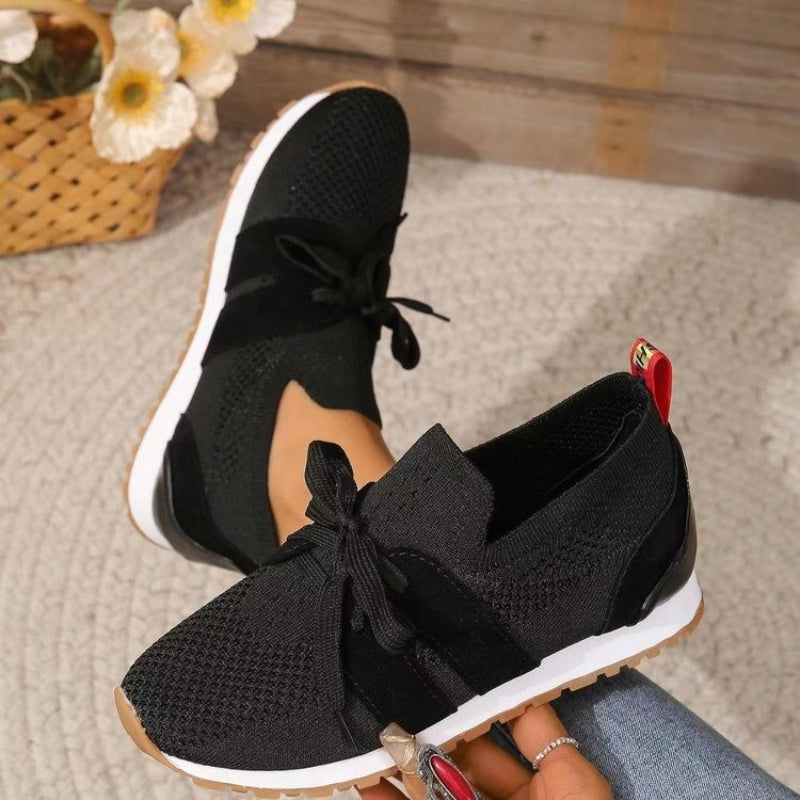 Lightweight Women's Sneakers with Bow Detail and Breathable Upper