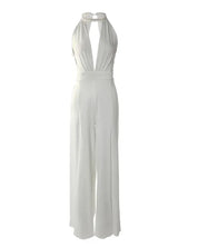 Elegante Dames Jumpsuit Met Open Rug En Halterhals