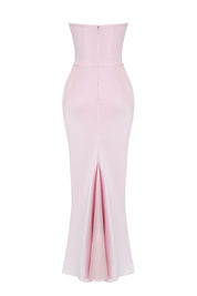 Dames Elegante Strapless Maxi Jurk met Lange Rok