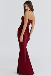 Dames Elegante Strapless Maxi Jurk met Lange Rok