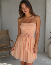 Strapless Glitter Mini Jurk Met Grote Strik Cocktail Feest Voor Dames