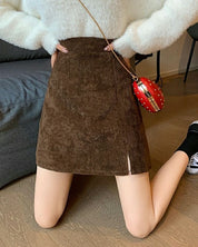 Jupe Mini Élégante Taille Haute Avec Fente