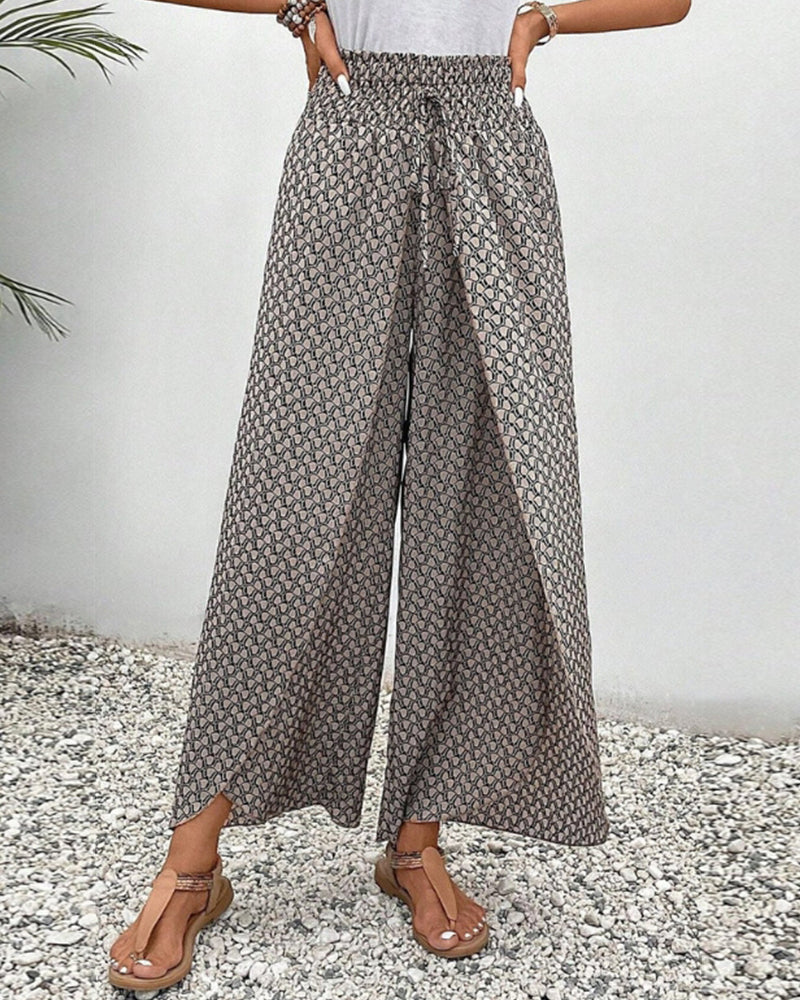 Sophie-Rae - Luchtige High Waist Pantalon met Bohemian Print