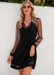 Party Jurk Met V Hals En Glitter Mouwen Voor Dames