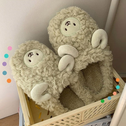 Schattige Warme Dieren Pantoffels Met Zachte Voering