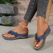 Chaussons confort pour adolescentes avec détail floral et talon compensé pour femmes
