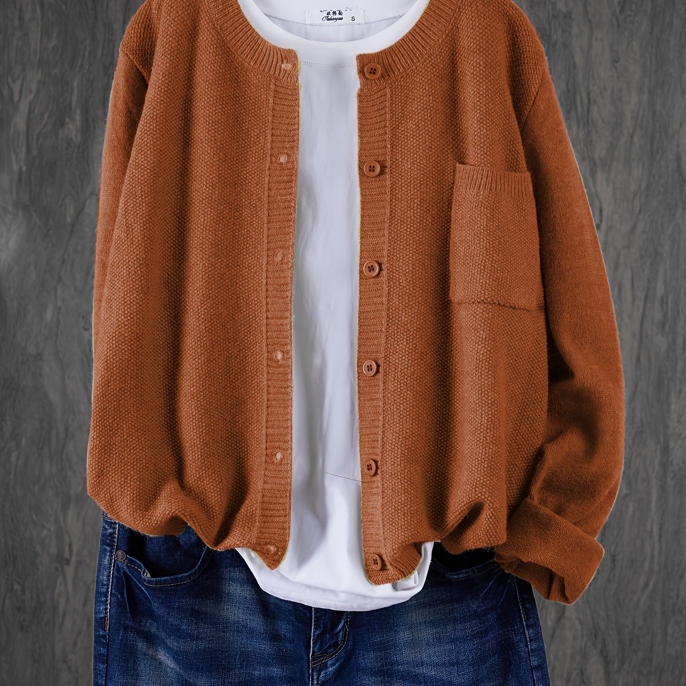 Zacht Comfortabel Gebreid Dames Vest Met Knoopsluiting