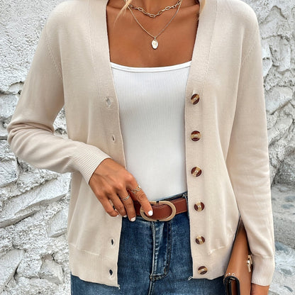 Comfortabel Gebreid Dames Cardigan Met Knoopsluiting