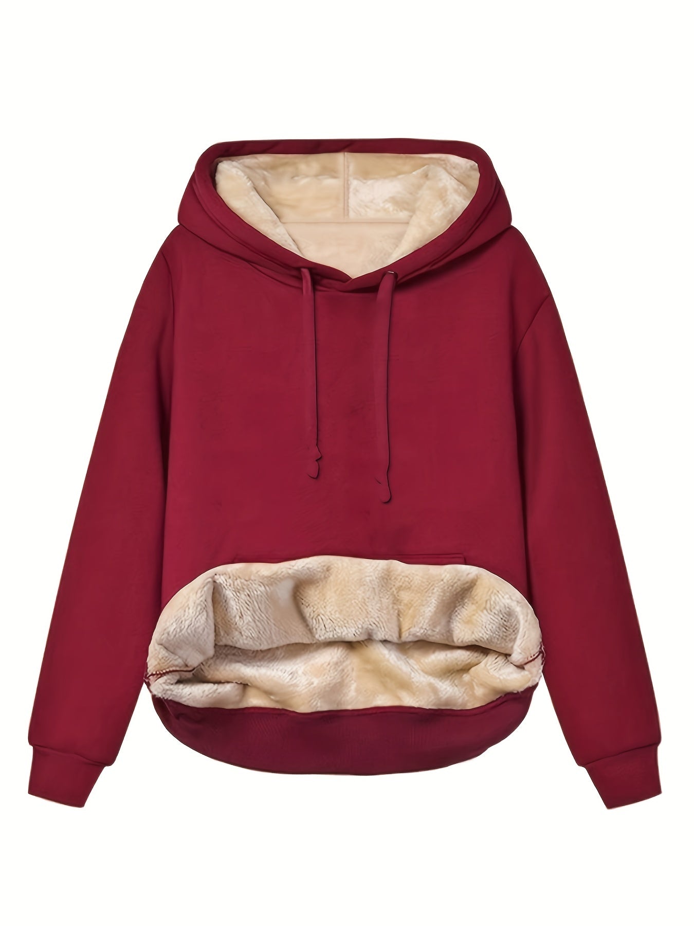 Winter Hoodie voor Vrouwen Fleece Gevoerd en Kangoeroezak