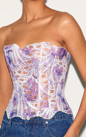Kanten Corset Top Met Strapless Pasvorm Voor Dames
