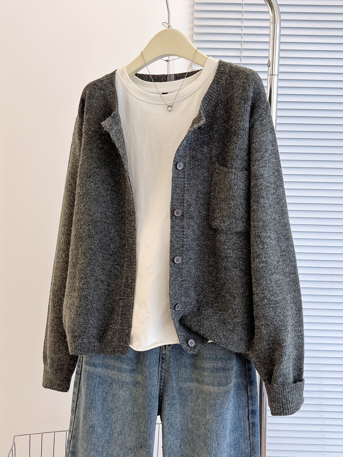 Zacht Comfortabel Gebreid Dames Vest Met Knoopsluiting