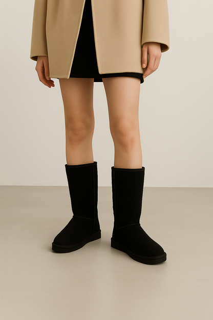 Waterdichte Dames Laarzen met Rits en Warme Schapenvacht Voering