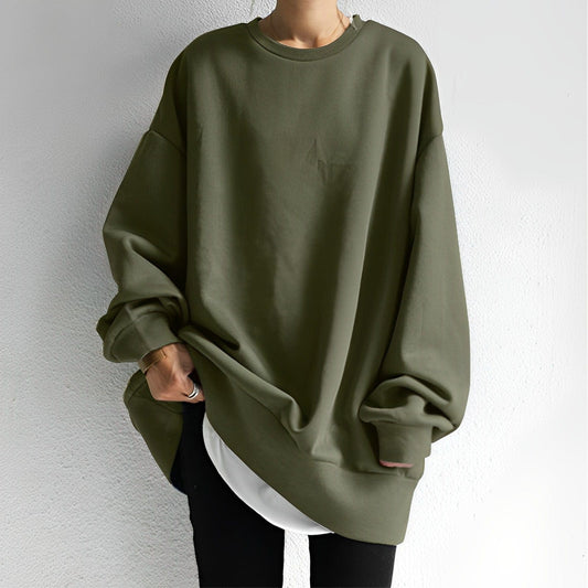 Oversized Vrouwen Sweatshirt met ronde hals en lange mouwen
