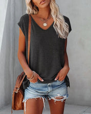 Loose-Fitting Women's V-Neck T-Shirt