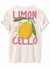 Comfortabele T-shirt voor Vrouwen Met Citroen Illustratie En Backprint
