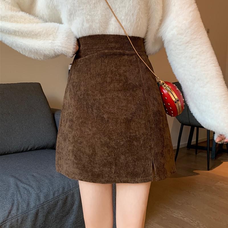 Jupe Mini Élégante Taille Haute Avec Fente