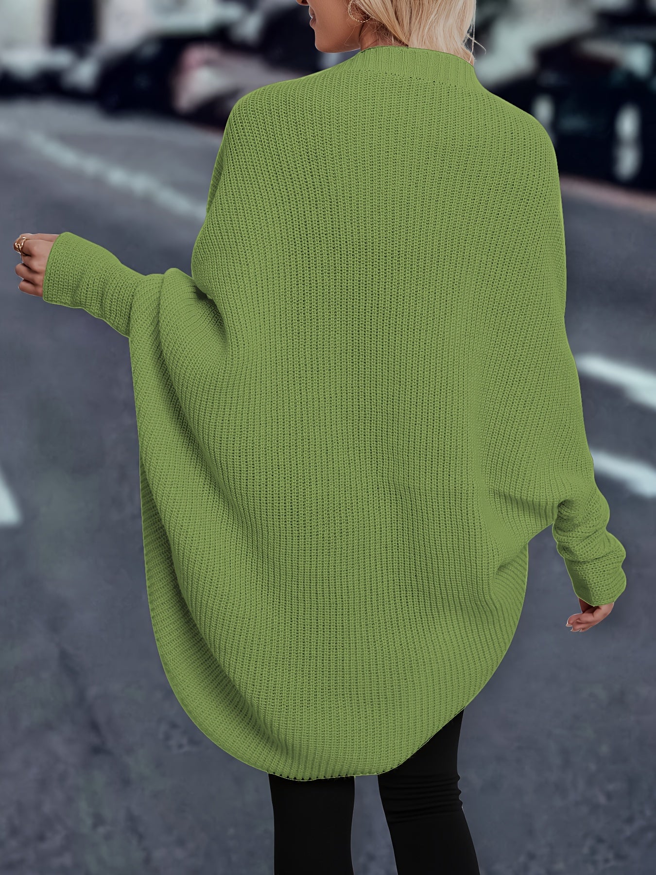 Zacht Oversized Vrouwen Openvallend Lichtgewicht Gebreid Vest