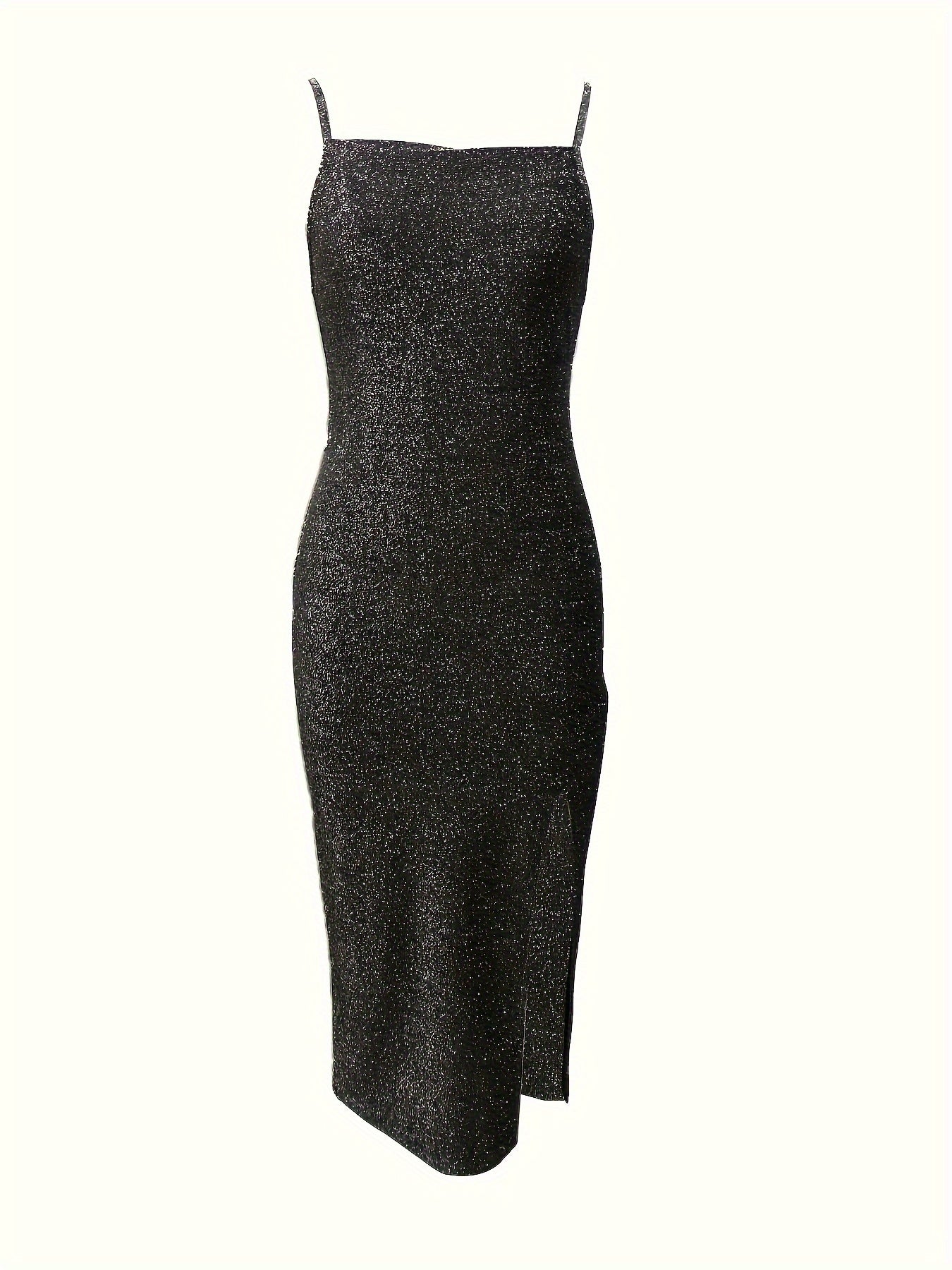 Bodycon Glitter Midi Cocktailjurk Voor Dames Met Open Rug En Split