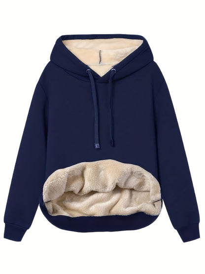 Winter Hoodie voor Vrouwen Fleece Gevoerd en Kangoeroezak