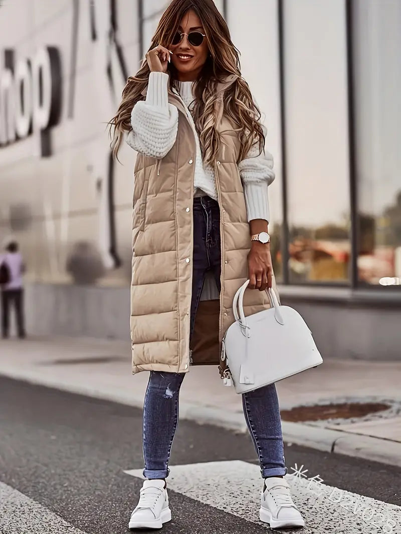 Puffer Bodywarmer met Hoodie en Ritszakken voor Dames
