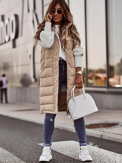 Puffer Bodywarmer met Hoodie en Ritszakken voor Dames