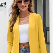 Biznesowy elegancki damski otwarty żakiet bez zapięcia