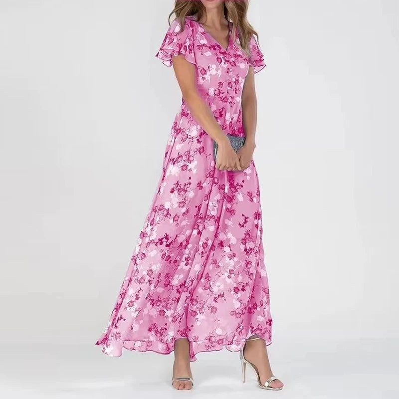 Fardau - Midi jurk met bloemenpatroon