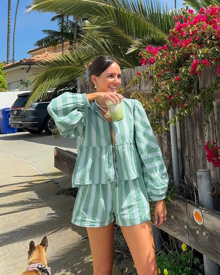 Samira - Luchtige gestreepte zomerset