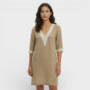 Zomerse Mini Jurk Met V Hals En Kant Detail Voor Dames