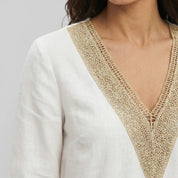 Zomerse Mini Jurk Met V Hals En Kant Detail Voor Dames