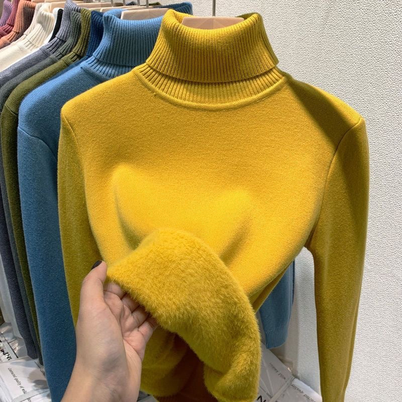 Comfortabele Zachte Gevoerde Vrouwen Fleece Coltrui