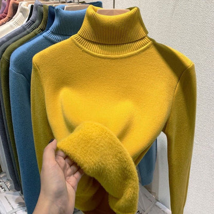 Comfortabele Zachte Gevoerde Vrouwen Fleece Coltrui