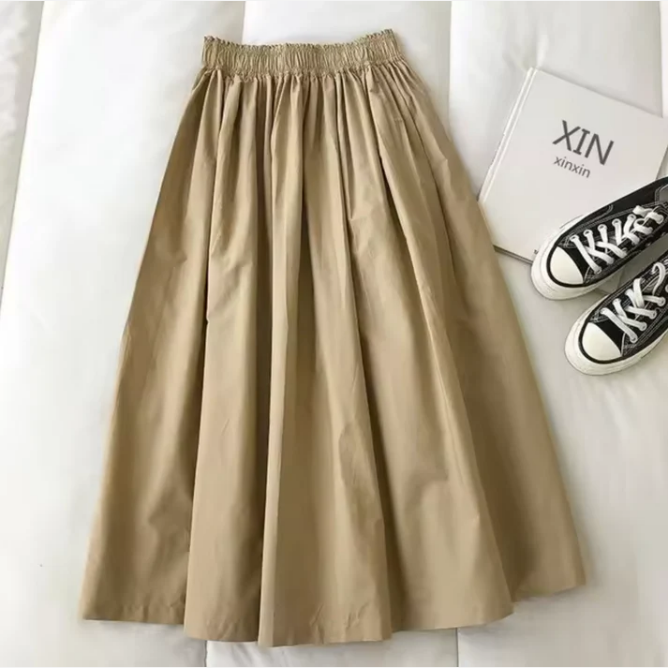 Elegante Dames Wijde Rok Met Hoge Taille Pasvorm Comfort