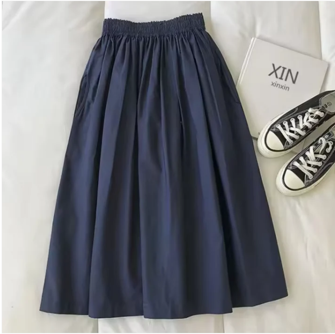 Elegante Dames Wijde Rok Met Hoge Taille Pasvorm Comfort