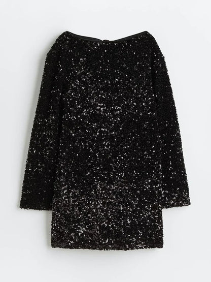 Glitter Chique Vrouwen Mini Cocktailjurk Open Rug Met Strik