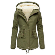 Women's Waterproof Winter Coat with Hood and Waist Drawstring