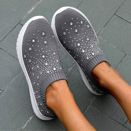 Comfortabele Glitter Slip-on Sneakers voor Dames