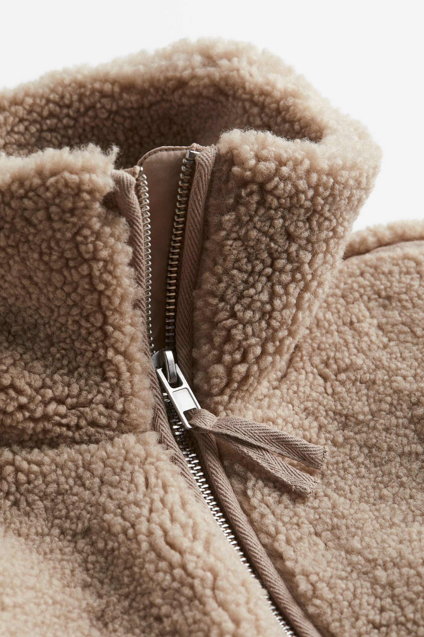Dames Oversized Teddy Jas met Rits en Hoge Kraag Winter