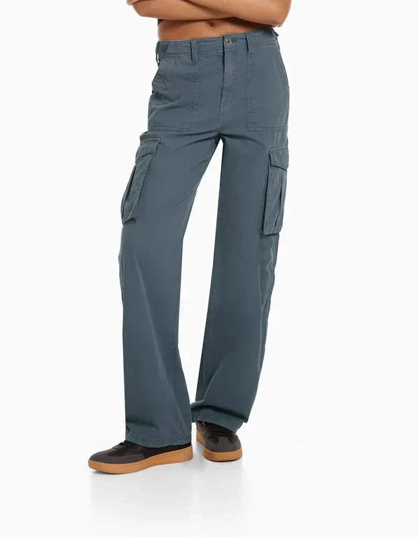 Wijde Pijpen Cargo Broek Dames Met Zakken