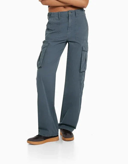 Wijde Pijpen Cargo Broek Dames Met Zakken